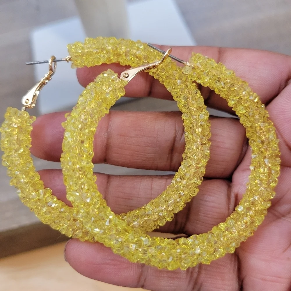 Like Candy! Crushed Resin Hoop Earrings • Colorful • Pierced • Select a Color